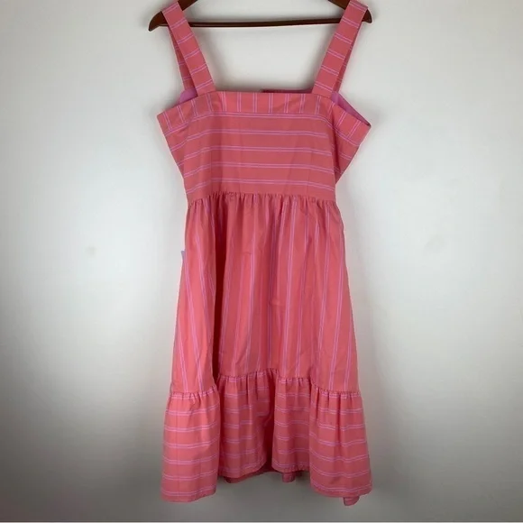 Gal Meets Glam Woman’s Midi Dress 14 Button Front Wide Strap Functioning Buttons - Picture 4 of 9